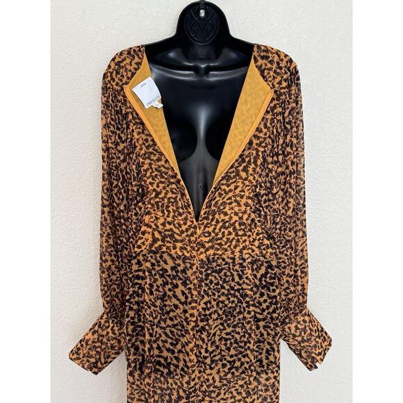 C/MEO Collective Leapark Dress Chiffon Long Sleeve Animal Print Flowy Feminine - Picture 11 of 15